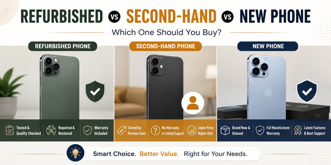 Refurbished vs Second hand vs New Phone