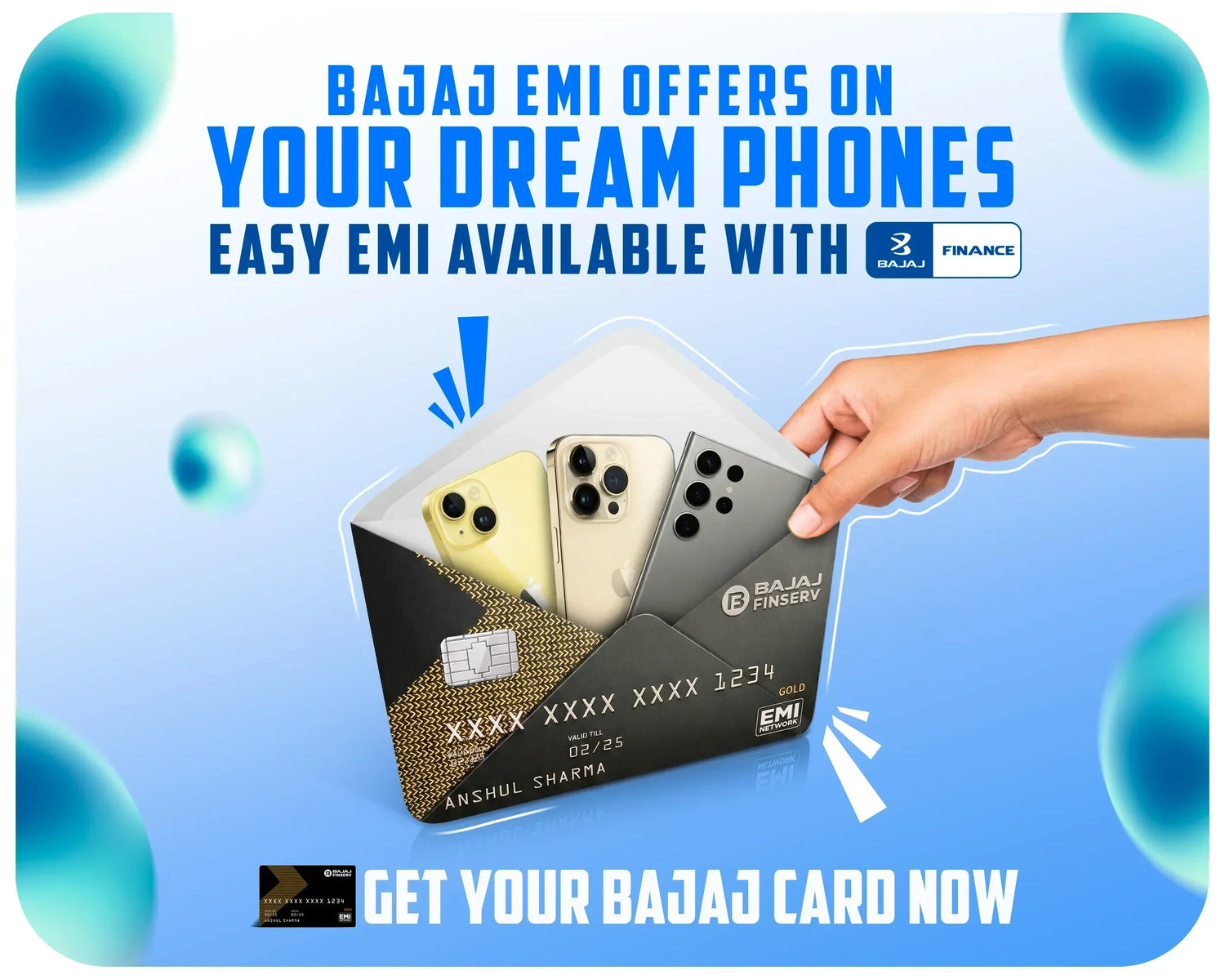Bajaj EMI offer on your dream phones 